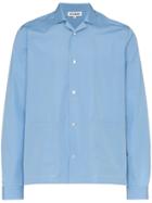 Jil Sander Bottom Pocket Detail Cotton Shirt - Blue