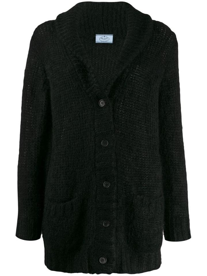 Prada Shawl Collar Cardigan - Black