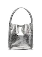 Proenza Schouler Silver Metallic Large Leather Tote Bag
