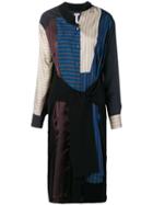 Loewe Patchwork Stripe Shirt Dress - Black