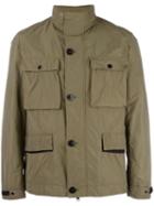 Stone Island High Neck Jacket, Men's, Size: Medium, Green, Polyamide/polyester