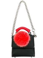 Les Petits Joueurs Nano Alex Bunny Pouch, Women's, Black, Leather/rabbit Fur