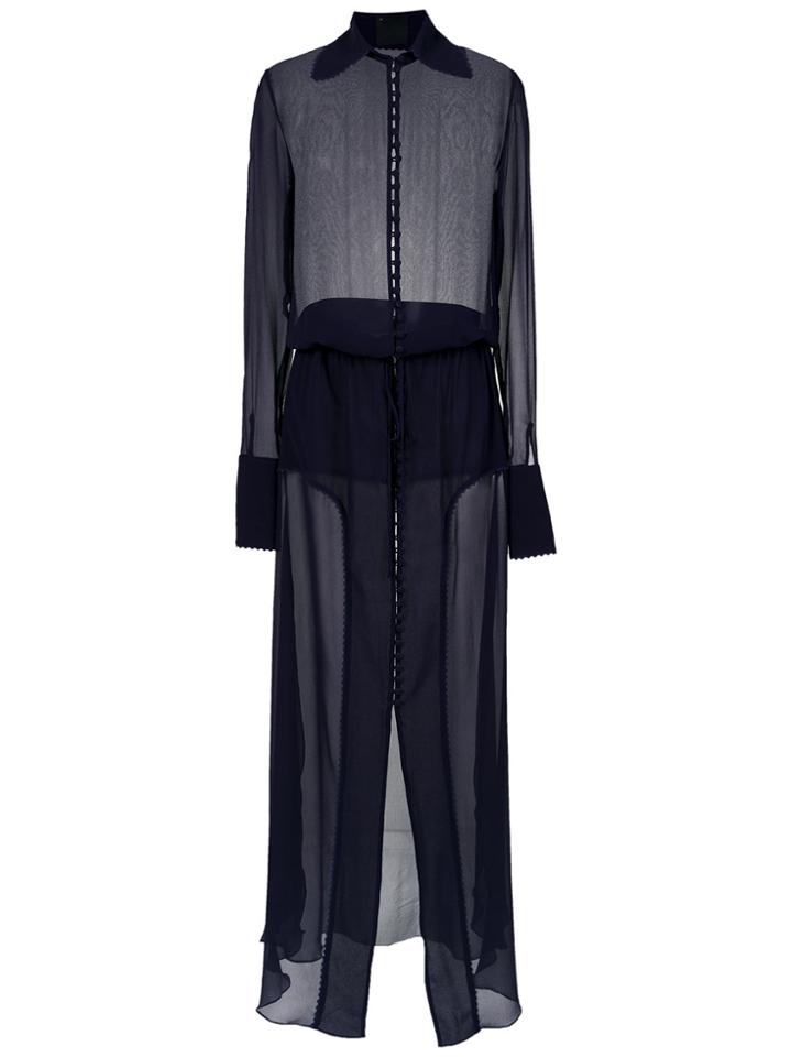 Andrea Bogosian Sheer Long Dress - Blue