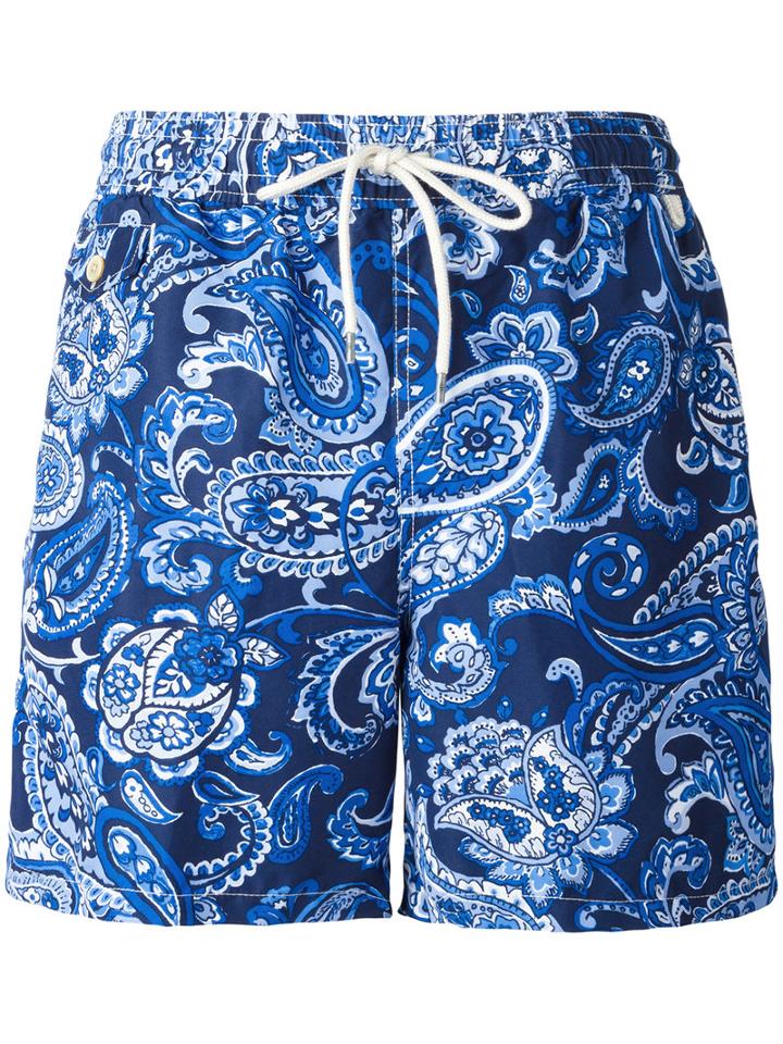 Polo Ralph Lauren Paisley Print Shorts, Men's, Size: Xl, Blue, Polyester