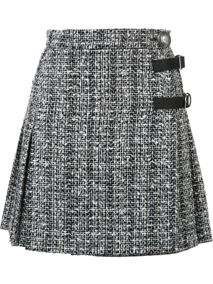 Alexander Mcqueen A-line Mini Skirt, Women's, Size: 38, Black, Cotton/wool/polyimide/viscose