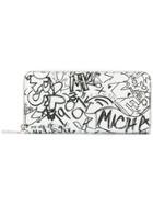 Michael Michael Kors Jet Set Graftiti Zipped Wallet - White