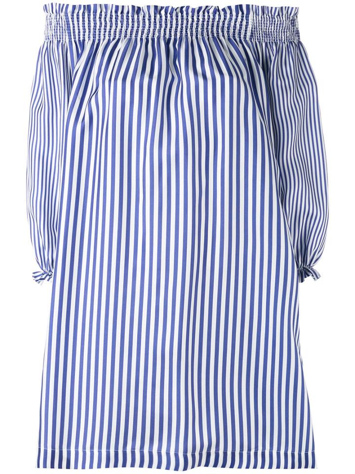 P.a.r.o.s.h. - Short Off The Shoulder Dress - Women - Silk - M, Blue, Silk