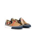 Burberry Kids House Check Slip-on Sneakers, Boy's, Size: 32, Blue