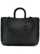 Coach Interlaced Eyelets Tote, Women's, Black, Leather