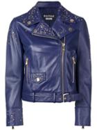 Boutique Moschino Studded Biker Jacket - Blue