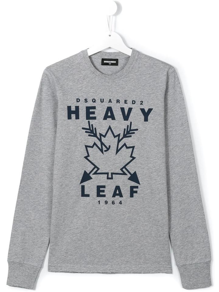 Dsquared2 Kids Heavy Leaf Print T-shirt, Boy's, Size: 14 Yrs, Grey