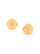 Chanel Pre-owned 1995 Cc Button Earrings - Gold
