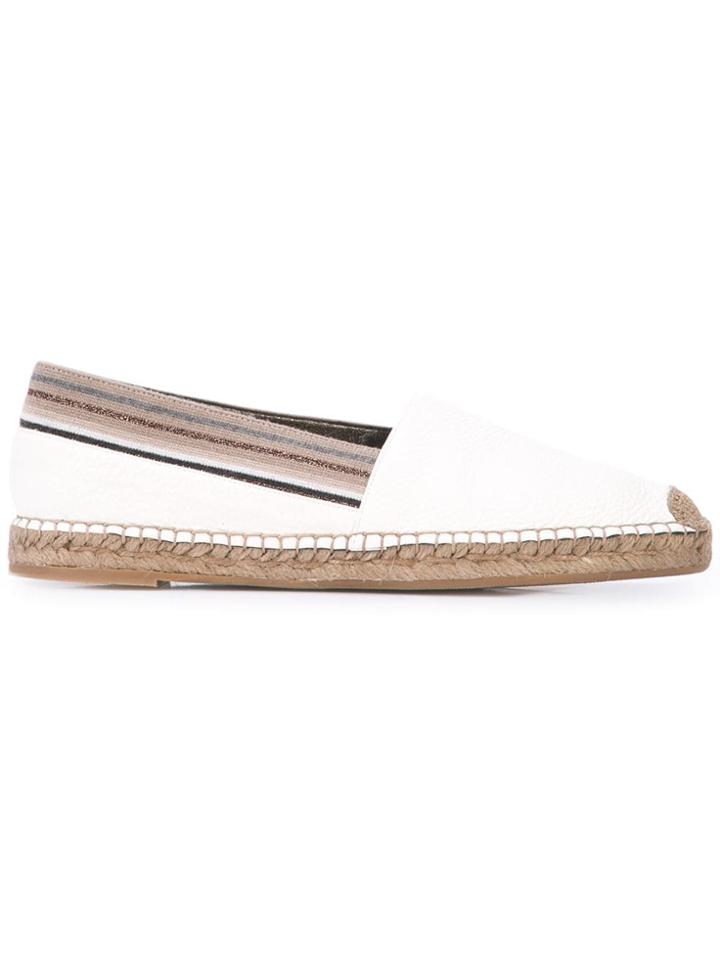 Brunello Cucinelli Glitter Striped Espadrilles - White