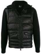 Moncler Grenoble Wool And Padded Zipped Jacket - Black