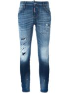 Dsquared2 Cool Girl Jeans, Size: 42, Blue, Cotton/spandex/elastane/polyester/calf Leather