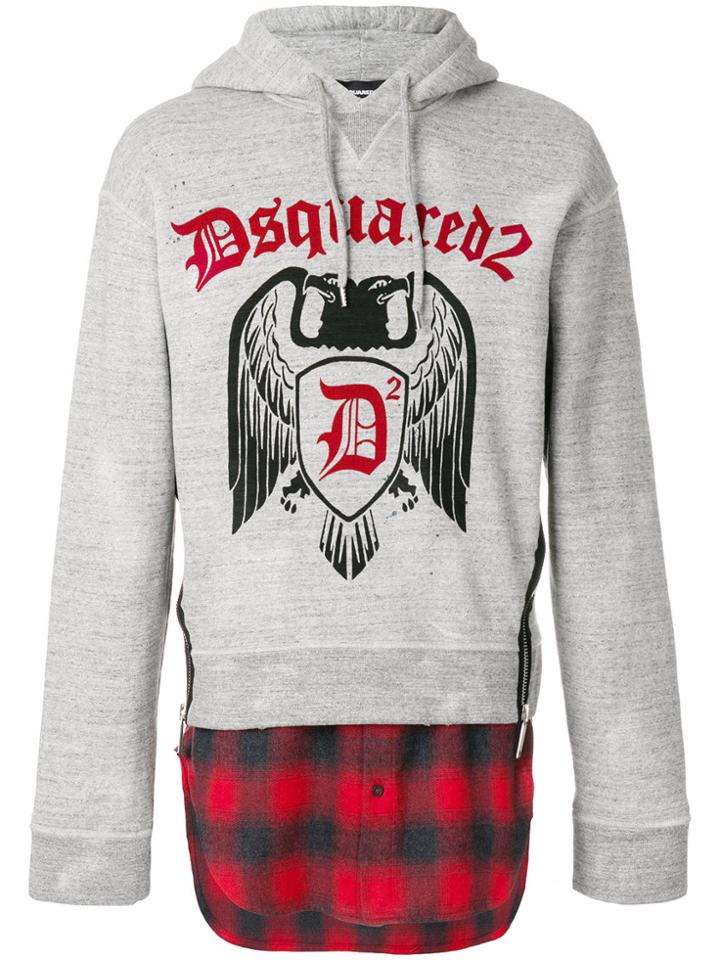 Dsquared2 Layered Hoodie - Grey
