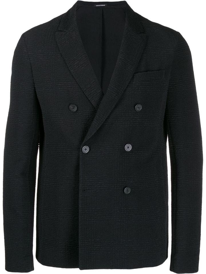 Emporio Armani Casual Double-breast Blazer - Black