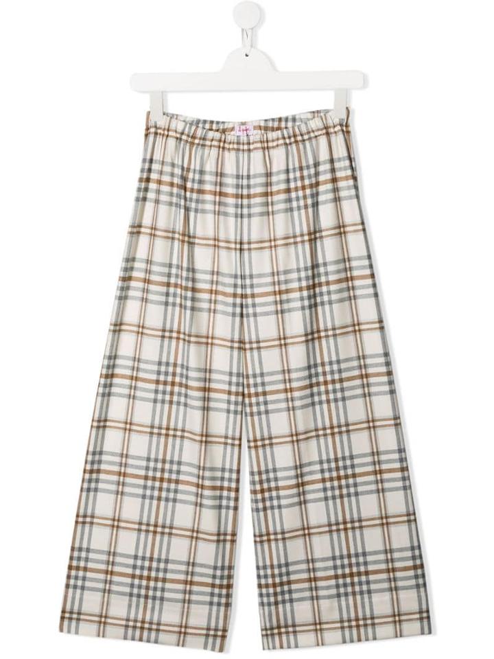 Il Gufo Teen Tartan Print Culottes - Neutrals