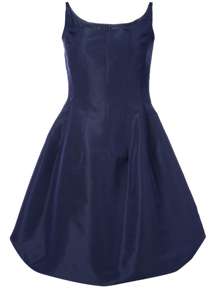 Oscar De La Renta Bubble Hem Cocktail Dress - Blue