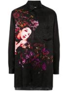 Yohji Yamamoto Mixed-print Long Shirt - Black