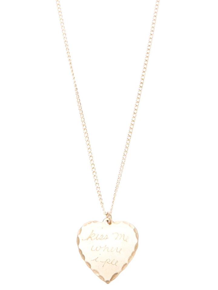 In God We Trust Brass Sweet Nothing-kiss Me Where I Pee Necklace, Women's, Metallic, Brass