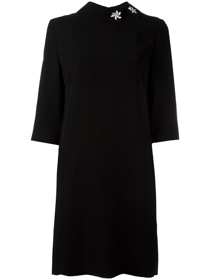 Mcq Alexander Mcqueen Embellished Cocoon Dress, Women's, Size: 44, Black, Polyester