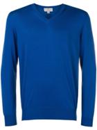 Canali V-neck Knitted Sweater - Blue