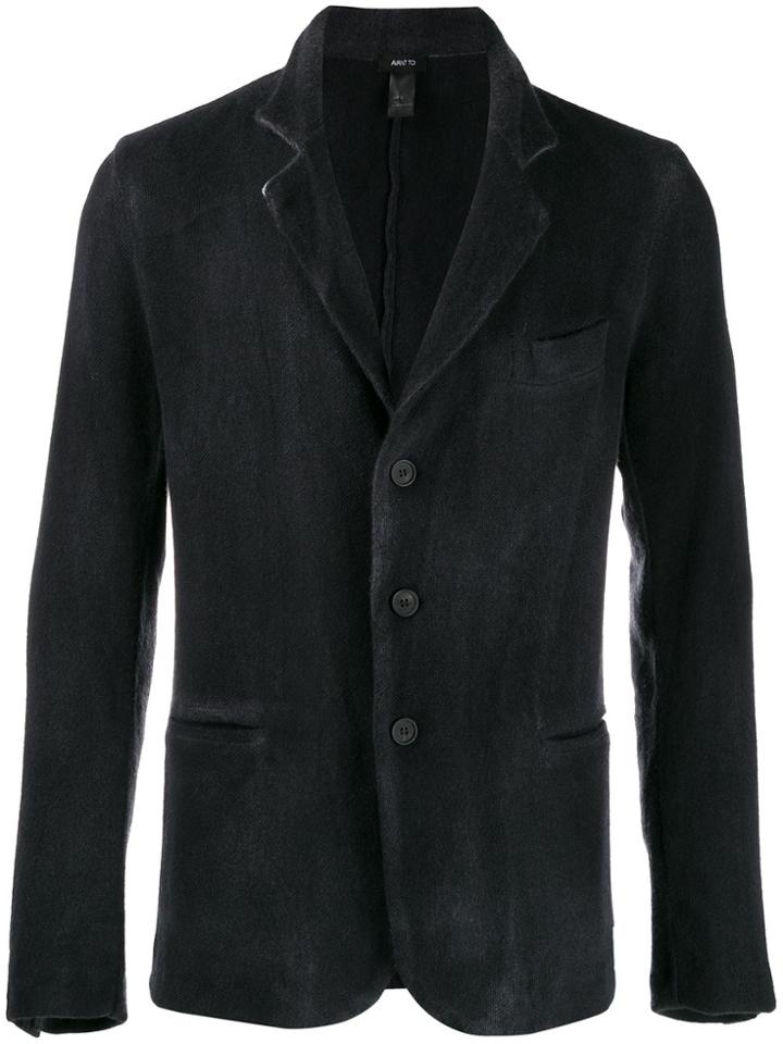 Avant Toi Buttoned Front Blazer - Black