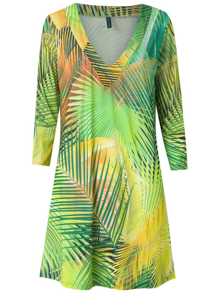 Lygia & Nanny - Tropical Print Tunic - Women - Polyamide/spandex/elastane - 40, Women's, Yellow/orange, Polyamide/spandex/elastane