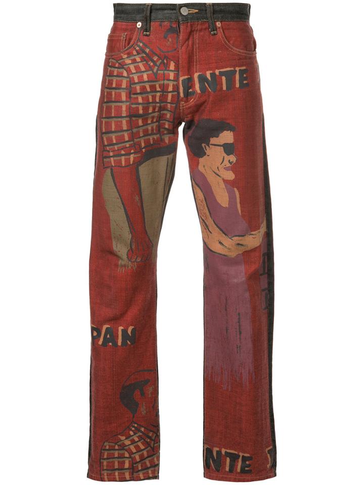 Comme Des Garçons Vintage Painted Front Jeans - Blue