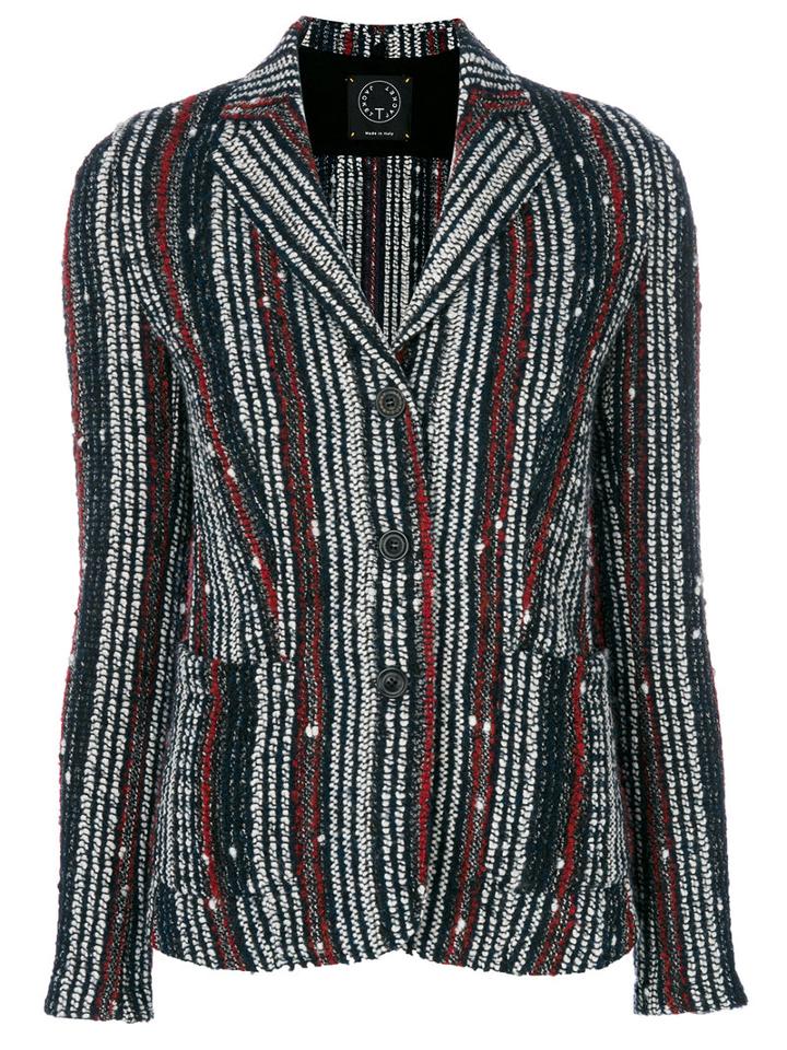 T Jacket - Striped Jacket - Women - Acrylic/polyamide/polyester/virgin Wool - M, White, Acrylic/polyamide/polyester/virgin Wool
