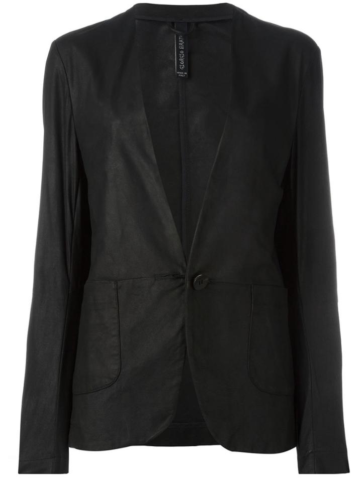 Giorgio Brato Leather Blazer - Black