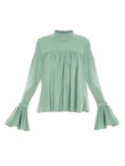 Framed Ruffled Blouse - Green
