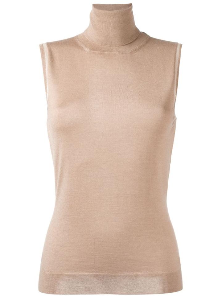 Lanvin Sleeveless Roll Neck Blouse
