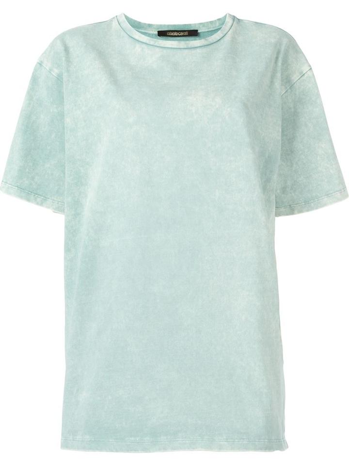 Roberto Cavalli Acid Wash T-shirt, Women's, Size: 40, Green, Cotton