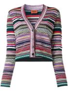 Missoni V-neck Striped Cardigan, Women's, Size: 40, Nylon/polyester/viscose