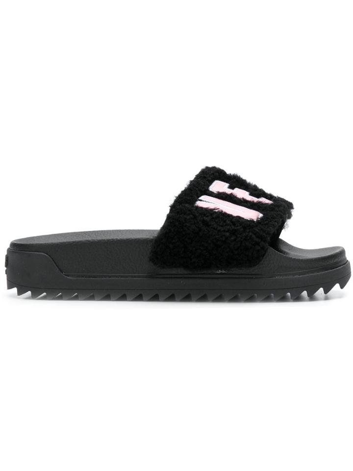 Versus Logo Pool Slides - Black