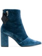 Robert Clergerie Velvet Ankle Boots - Blue