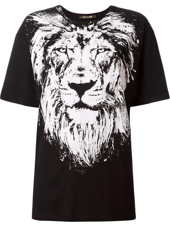 Roberto Cavalli Lion Print T-shirt, Women's, Size: 42, Cotton