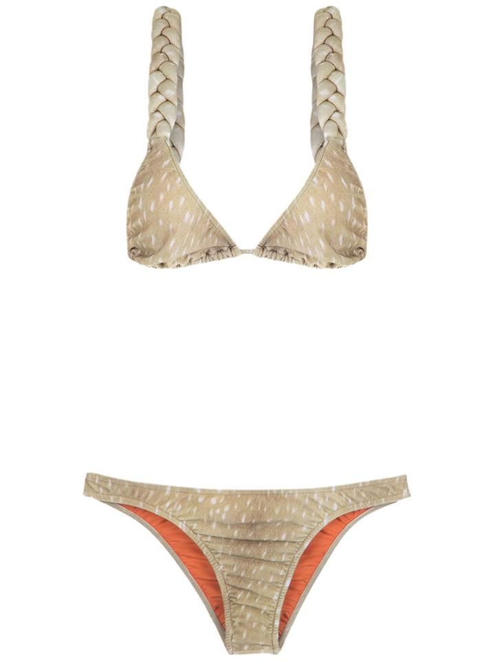 Adriana Degreas - Velvet Bikini Set - Women - Polyamide/spandex/elastane - M, Beige, Polyamide/spandex/elastane