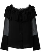 Opening Ceremony Ruffled Blouse, Women's, Size: 4, Black, Silk