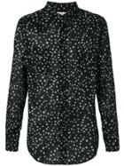 Saint Laurent Signature Dylan Collar Star Print Shirt - Black