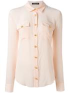 Balmain Chest Pocket Shirt, Women's, Size: 40, Pink/purple, Silk