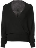 Nili Lotan Wrap Style Knitted Top - Black