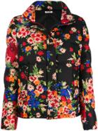 Miu Miu Floral Print Puffer Jacket - Black