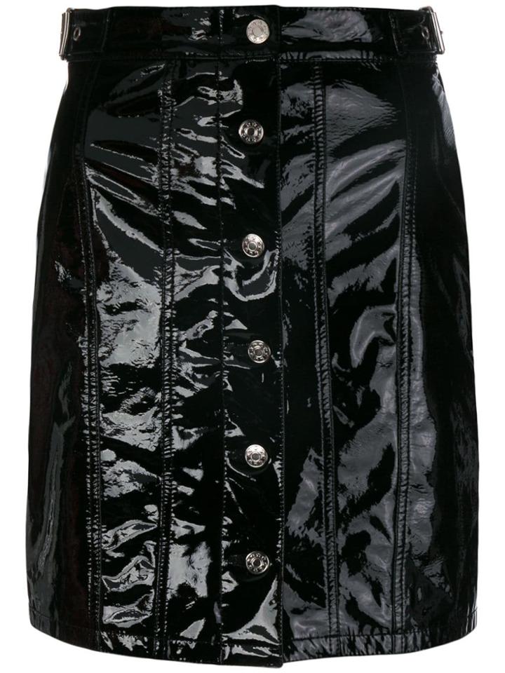 Almaz Short Buttoned Skirt - Black