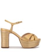 Schutz Metallic Platform Sandals - Gold