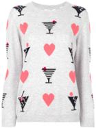 Chinti & Parker Cocktail Heart Sweater - Grey