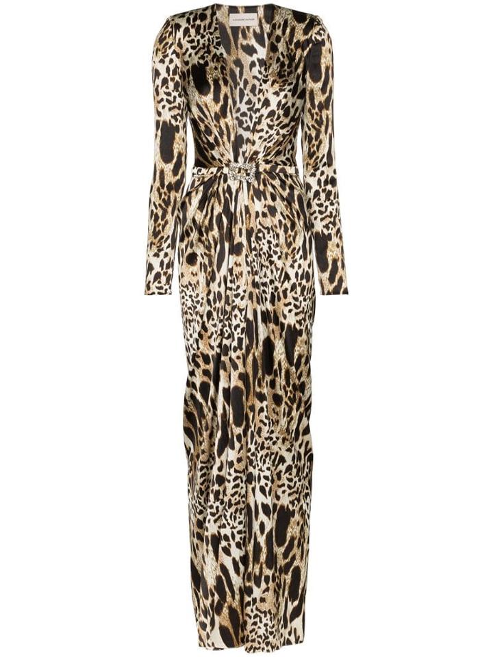 Alexandre Vauthier Leopard Print Gown - Black