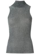 Gig - Turtle Neck Knitted Tank - Women - Polyester - P, Grey, Polyester